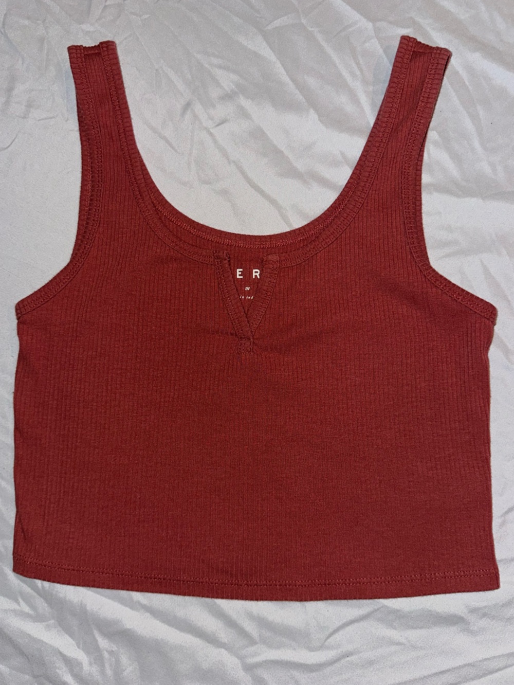 Aeropostale Ribbed Crop Tank Top in Brick Red - 2020 style - Women’s Size Medium